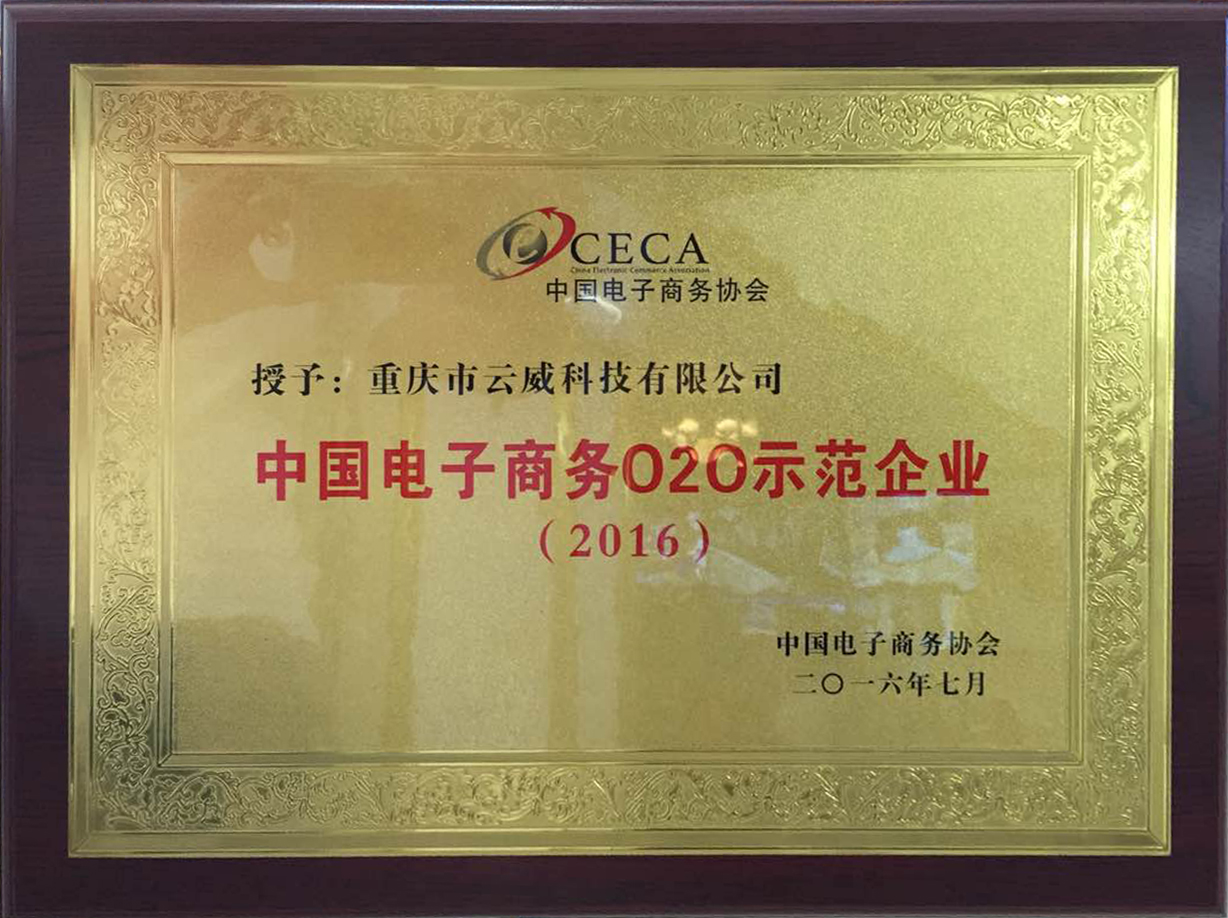 中國(guó)電子商務(wù)O2O示范企業(yè)